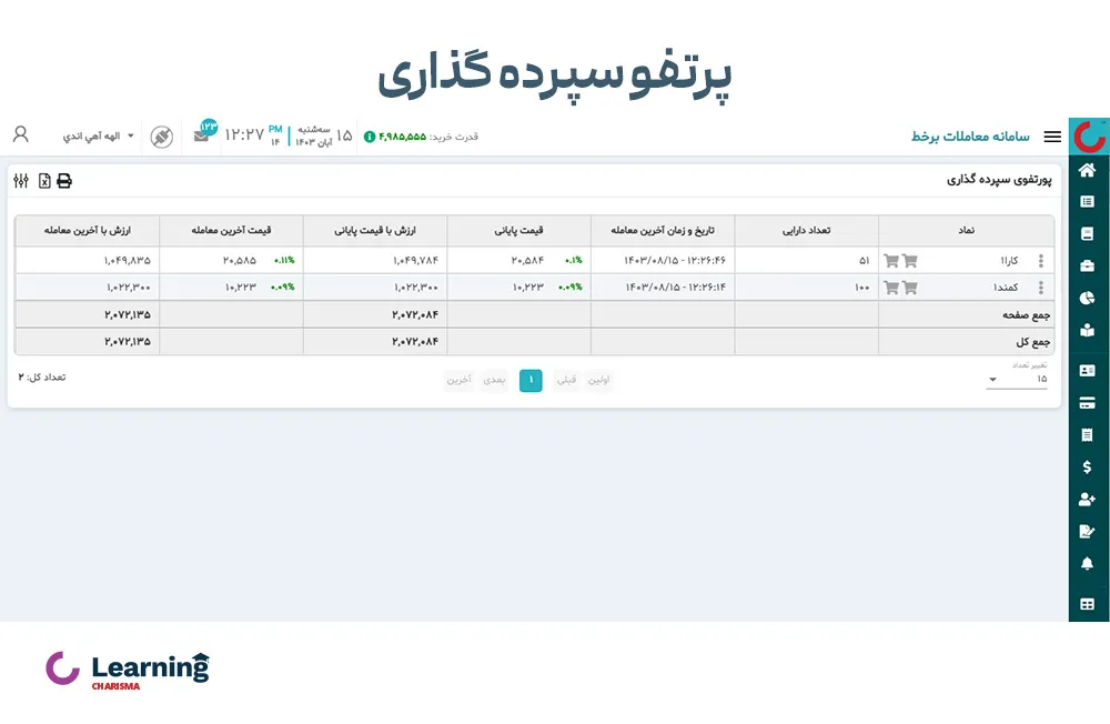 آموزش پرتفوی سپرده گذاری در سامانه معاملاتی اکسیر