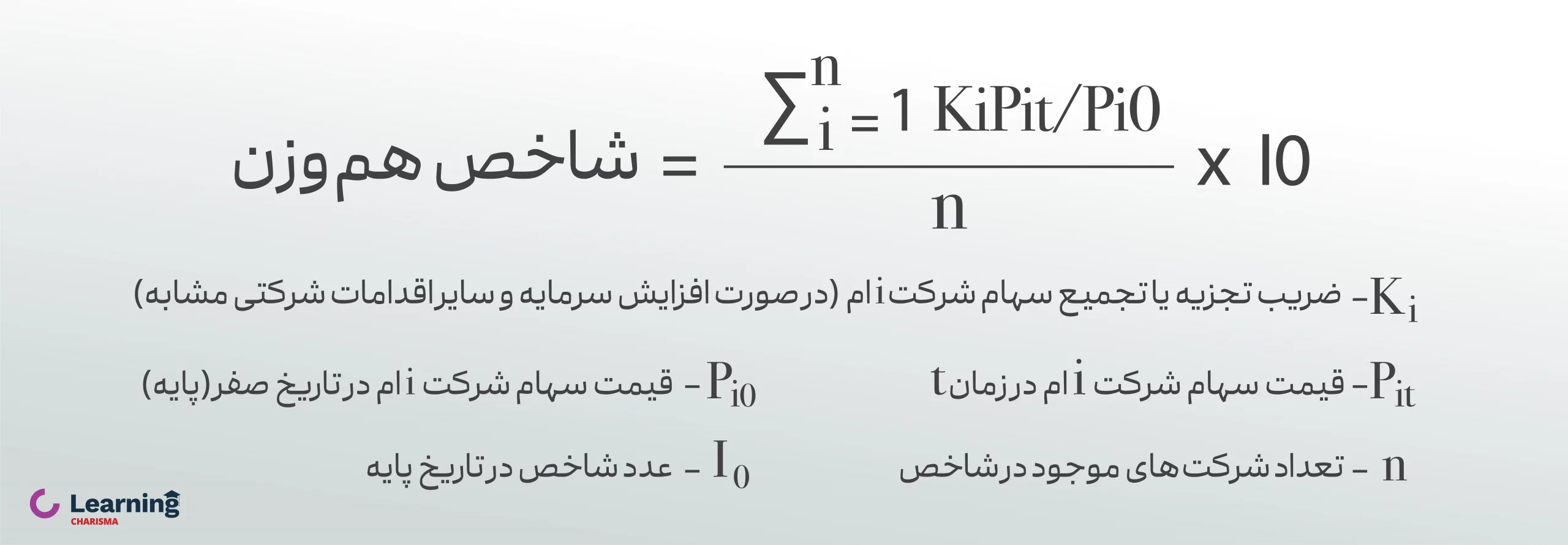 فرمول شاخص هم وزن