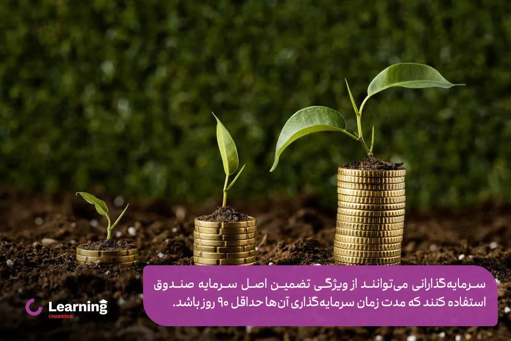 برای استفاده از قابلیت تضمین اصل سرمایه، باید مدت زمان سرمایه گذاری حداقل 90 روز باشد.