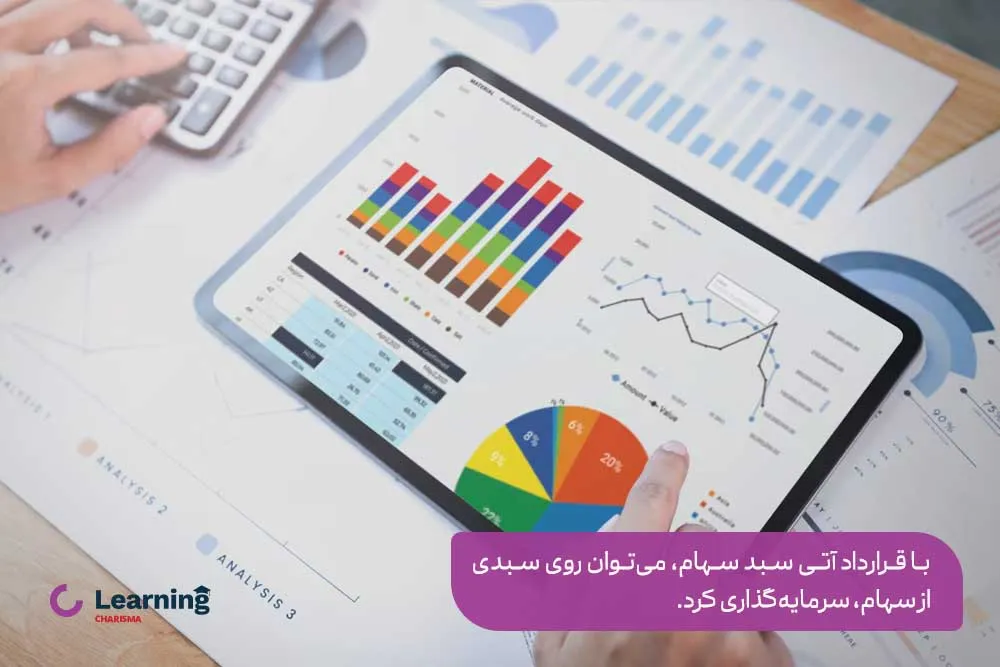 با قرارداد آتی سبد سهام، می‌توان روی سبدی از سهام مختلف سرمایه گذاری کرد.