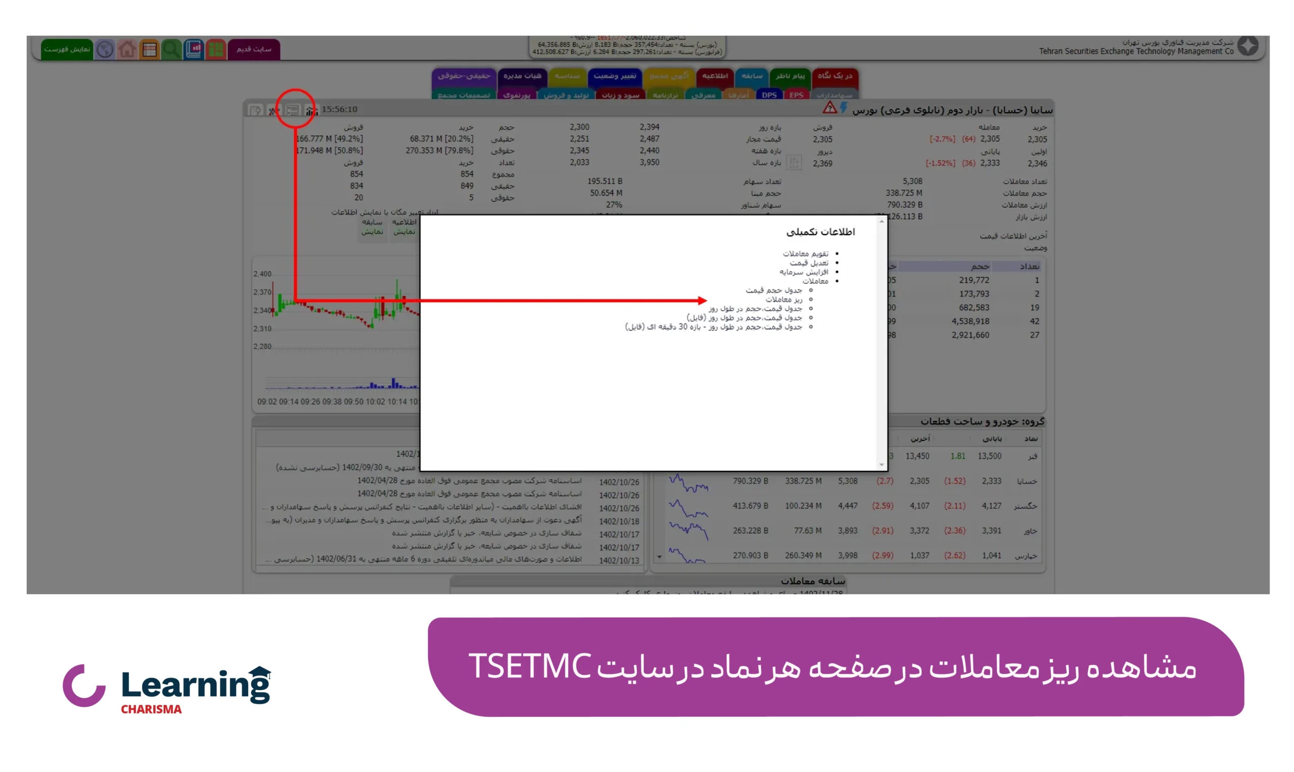 ریزمعاملات در سایت tsetmc